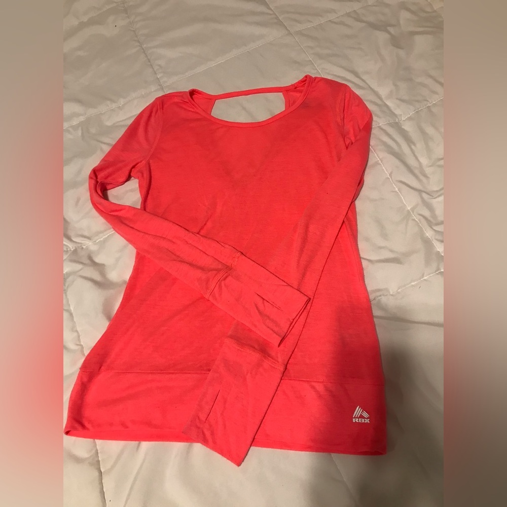 Reebok athletic top, womens small, bright coral C